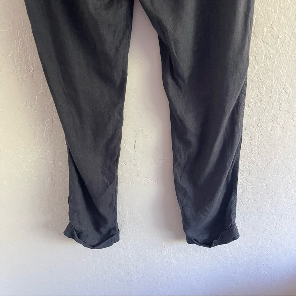 NWT XCVI Dark Blue Lightweight Cuffed Pants Linen Blend Women's Size Large - Picture 8 of 11